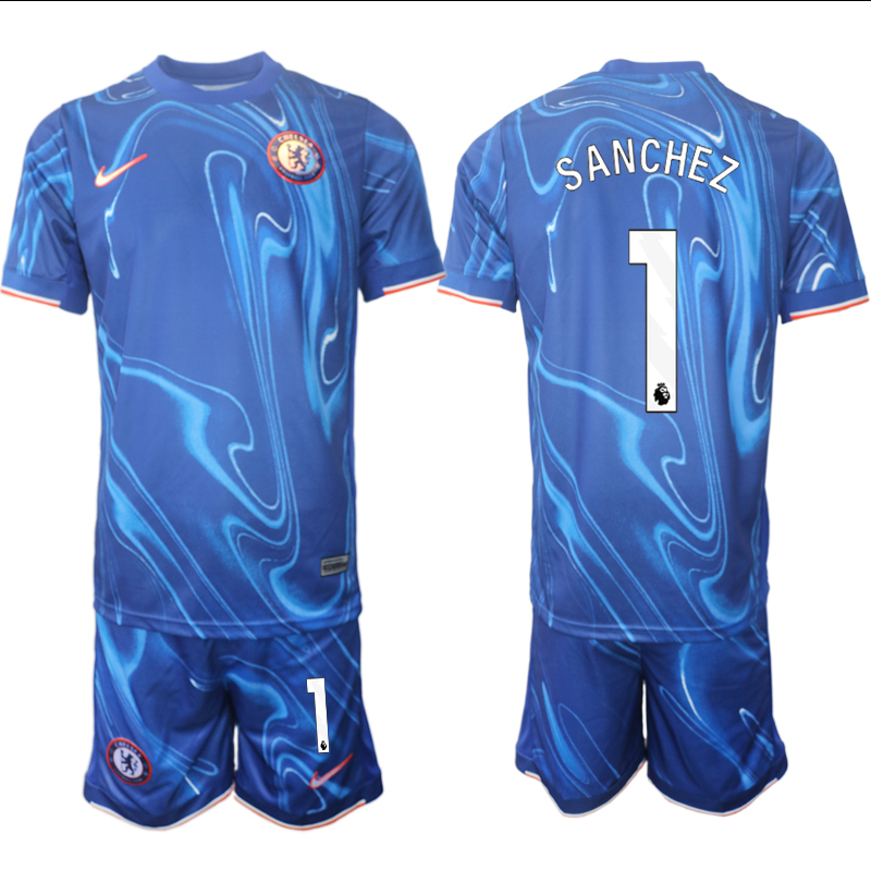 Men 2024-2025 Club Chelsea home Blue #1 Soccer Jersey->customized nfl jersey->Custom Jersey